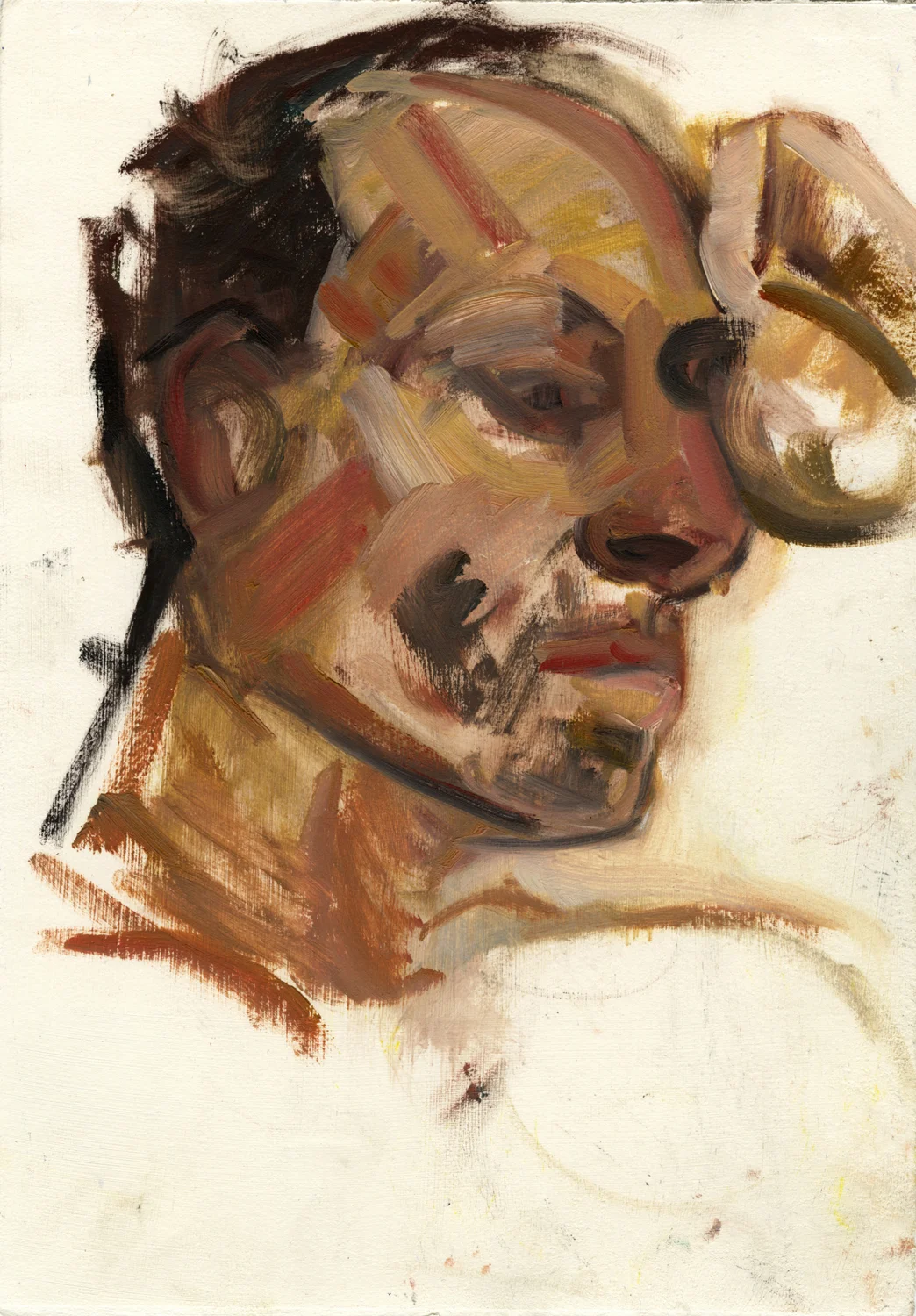 Daniel (profile) , 14" x 10", Oil on paper.