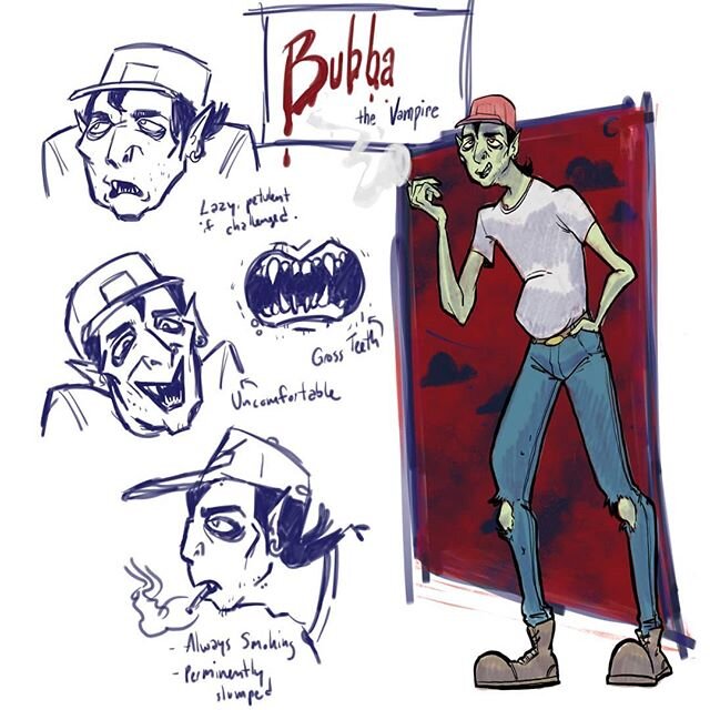 Meet Bubba the Vampire! Reluctant start of my new comic
.
.
.
.
.
.
.
.
#vampire #comic #comix #indiecomics #indie #characterdesign #character #trucker #blood #expressions #illustration #instart #artistsoninstagram #chicagoartists #art