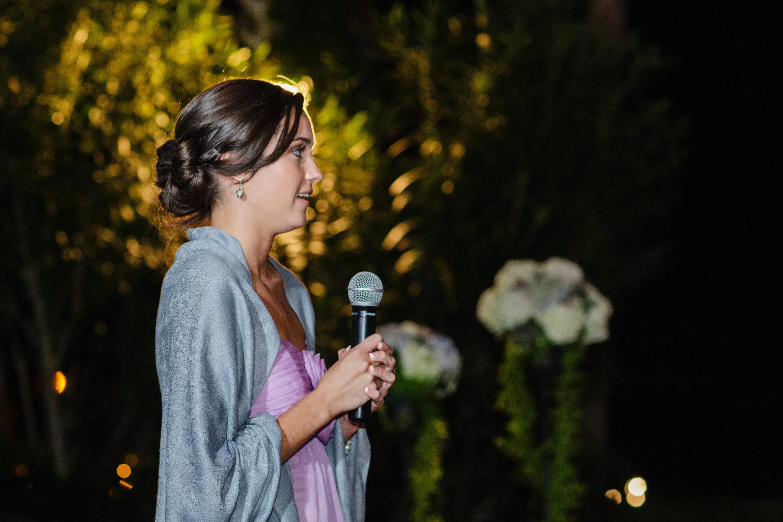 This is my dear sister, Lucy, looking precious in her pashmina as she gave her maid of honor speech at the reception.