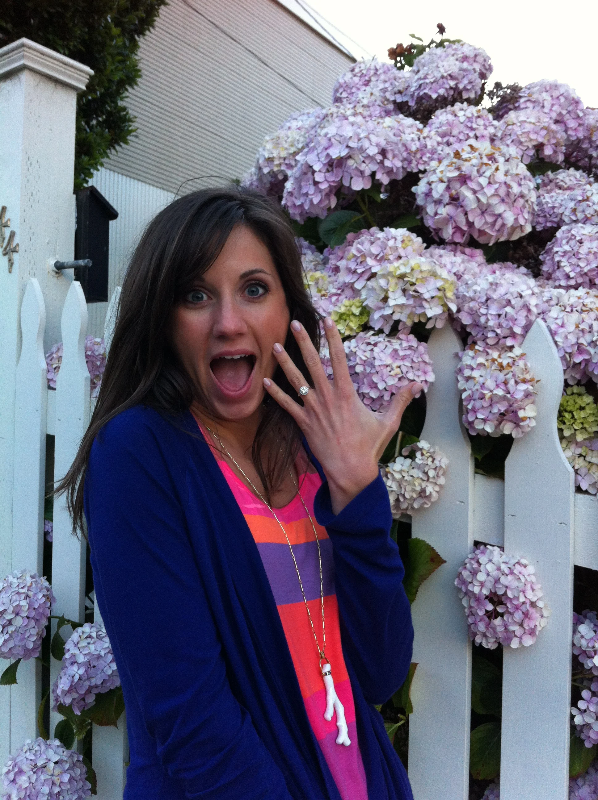 Pictured in San Francisco, three months after Woody's proposal, I was still very excited to wear his ring!