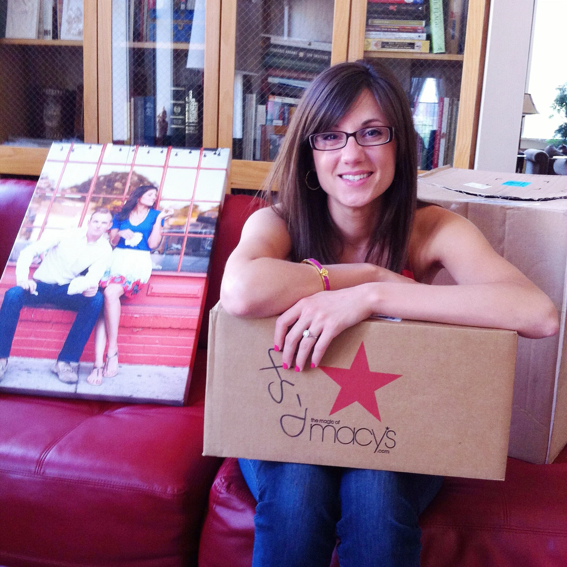 Here's engaged me in 2012 excited about Macy's wedding gifts!