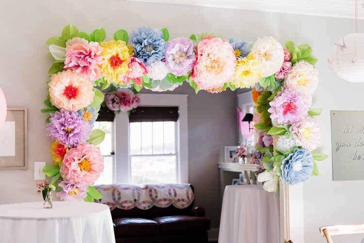 Large Paper Flower Wall Decorations Floral Themed DIY 