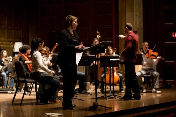 In rehearsal with Eastman Musica Nova, Brad Lubman, conductor
