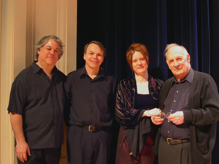  The George Crumb Ensemble in 2005: David Starobin, Robert Shannon, TA, George Crumb.&nbsp; photo: Becky Starobin  