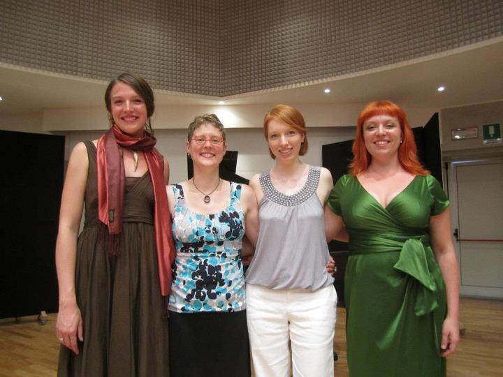 The Valkyries of soundSCAPE 2012: Stephanie Beattie, TA, Rebekah Alexander, and Liz Pearse.