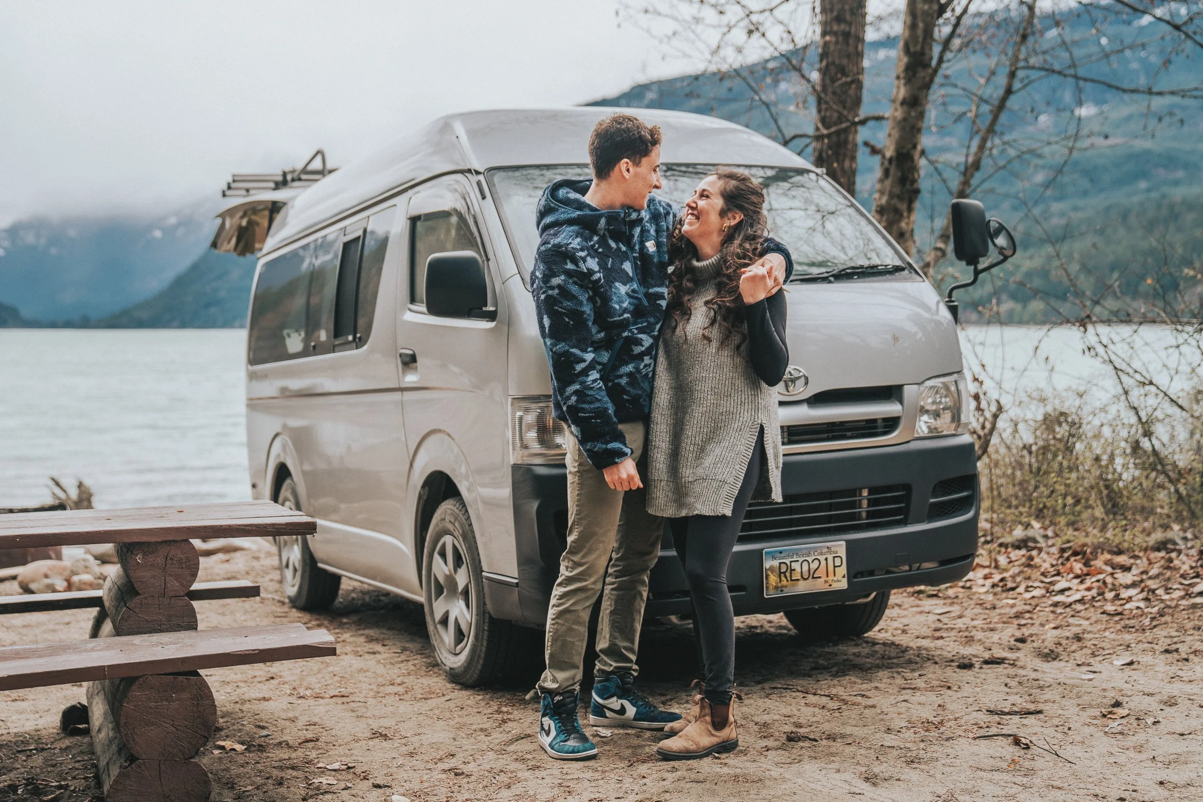 Cute Camper Engagement Shoot at Lillooet Lake