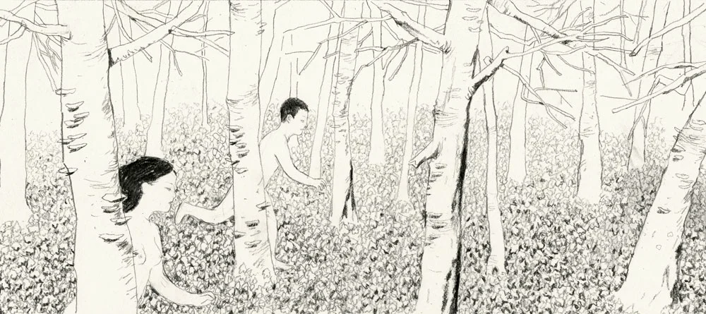  8"x16", pencil on paper, 2012  Entrance/Exit is the (New Telant) winner of AOI Illustration Awards in Books category. 