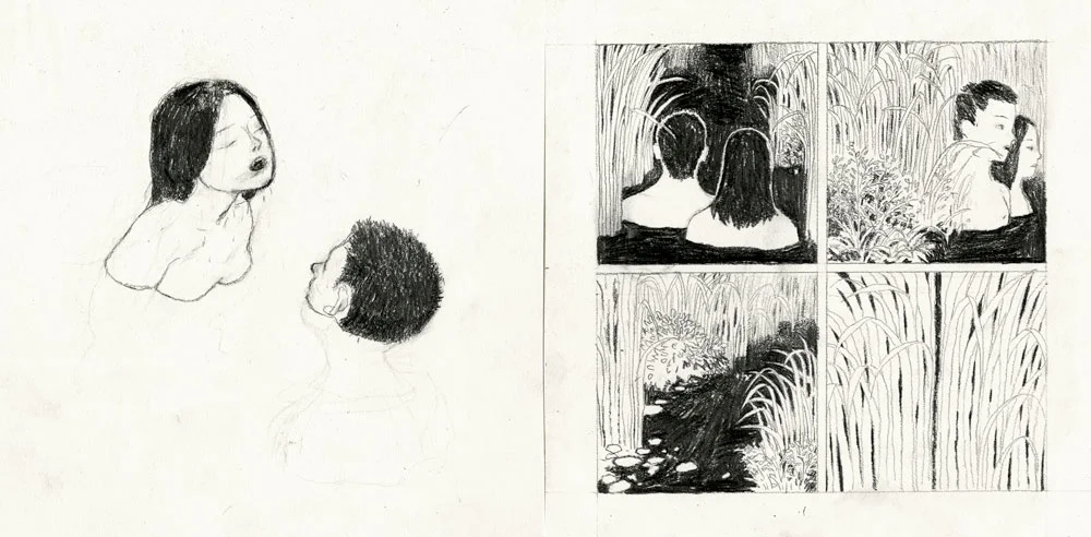  8"x16", pencil on paper, 2012  Entrance/Exit is the (New Telant) winner of AOI Illustration Awards in Books category. 