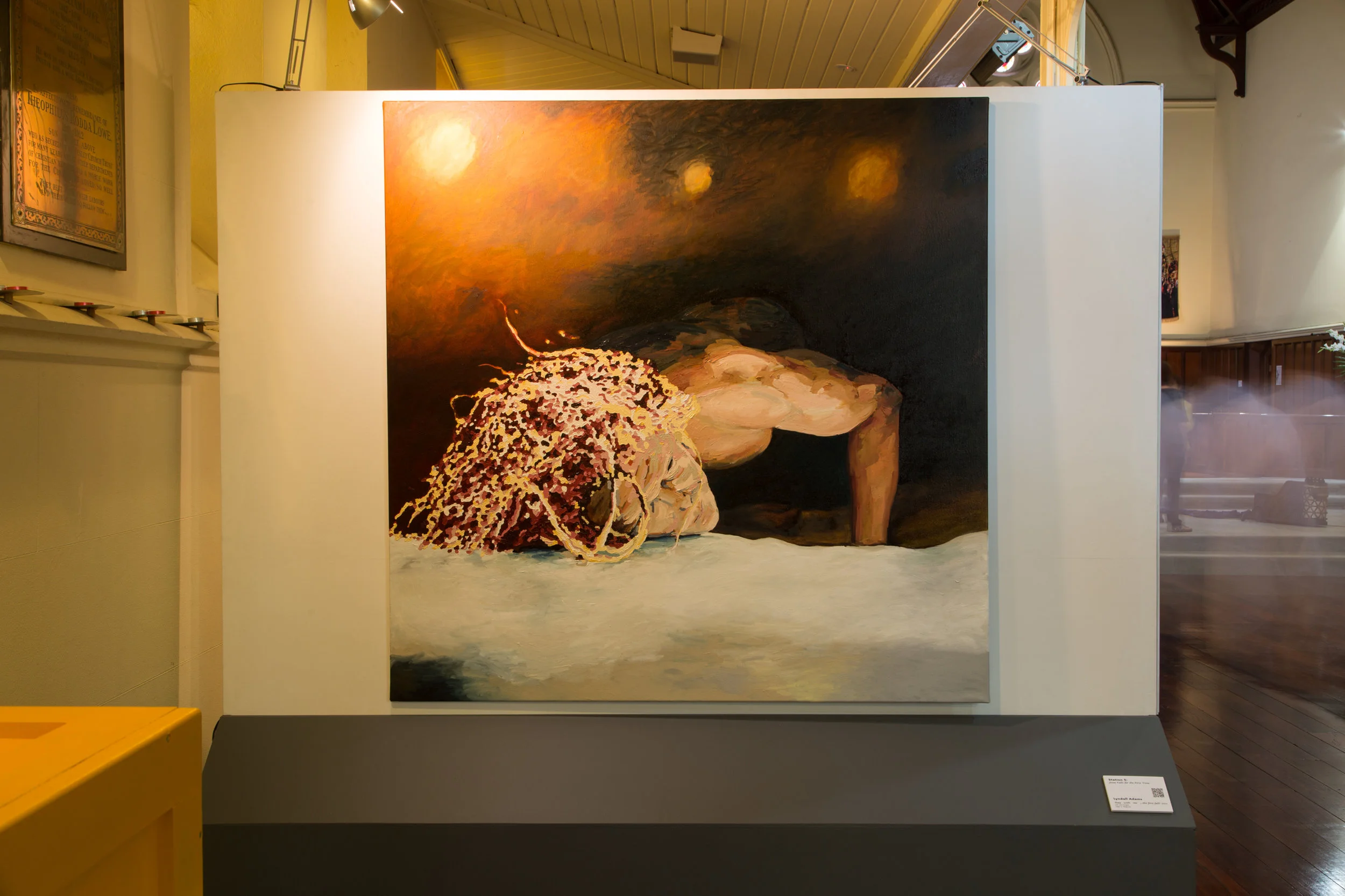 Station 3: Jesus Falls the First Time Lyndall Adams Stay with me …the first fall? 2016, Oil on linen 152 x 152cm