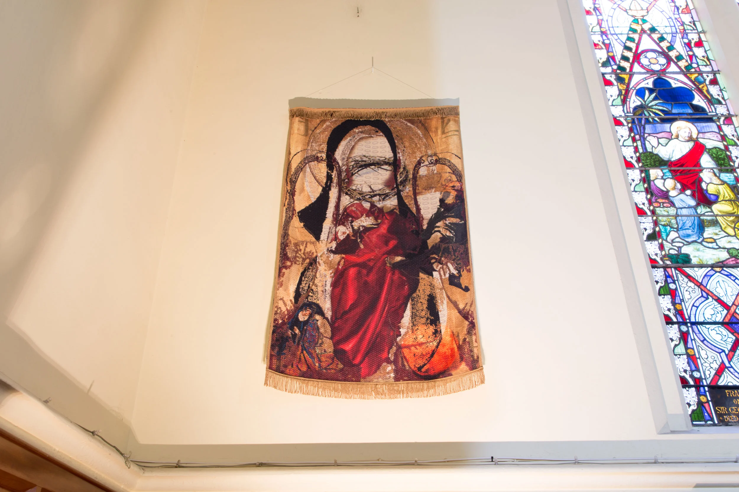 Station 10: Jesus is stripped Aasiya Hassim Evans Carpet One: Unveiled 2016, Digital printed on woven polyester 152.4 x 91.44 cm