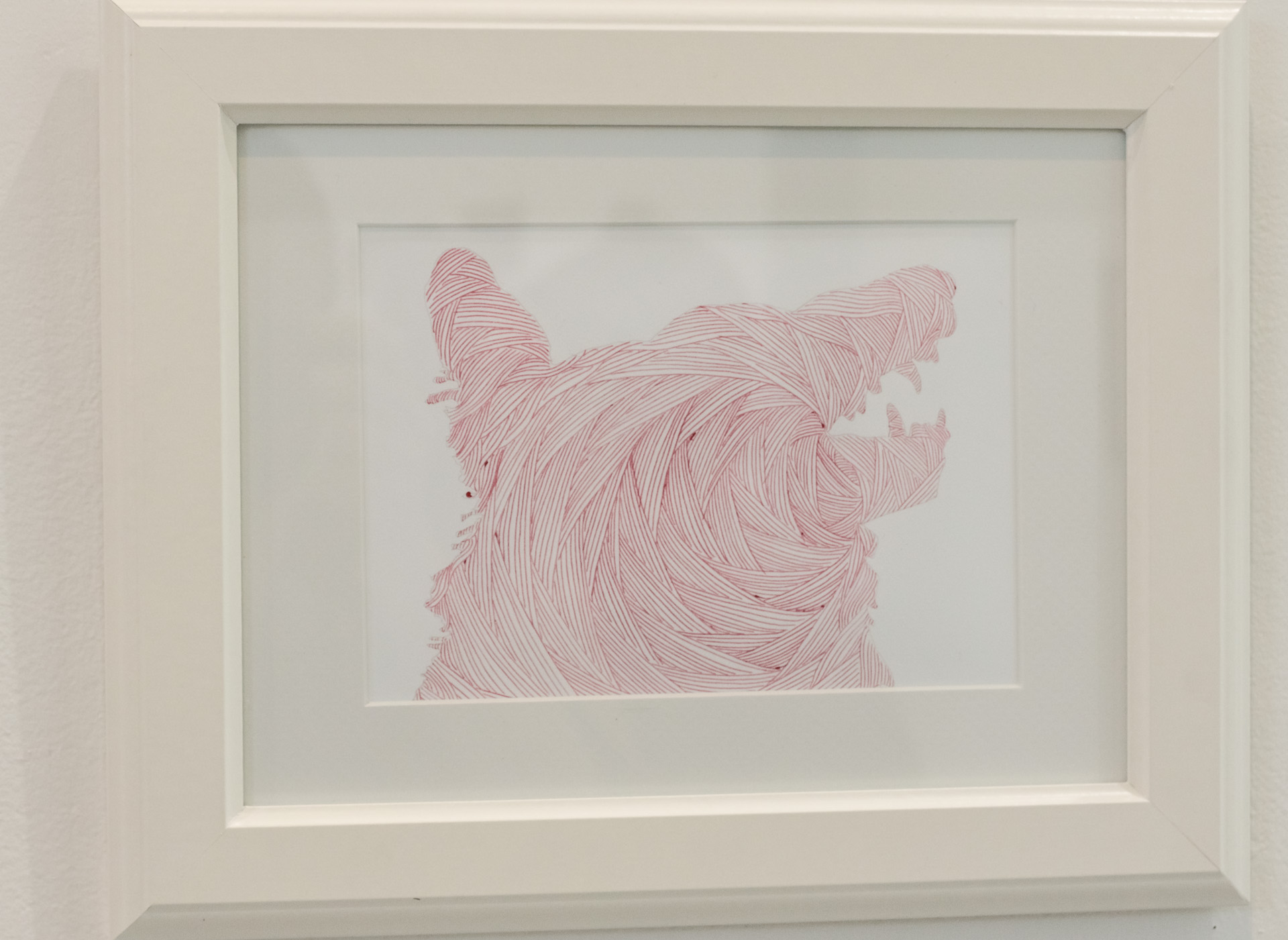 Claire Canham, Dog , 2015, pen on paper, 18 x 24cm.