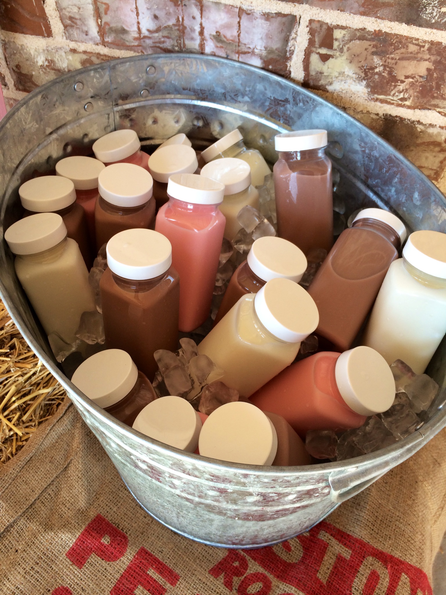 Truth be told, I had big plans to re-create Ella's Saloon, but I ran out of time-- but these plastic milk bottles were still crazy cute and the kids loved them! 