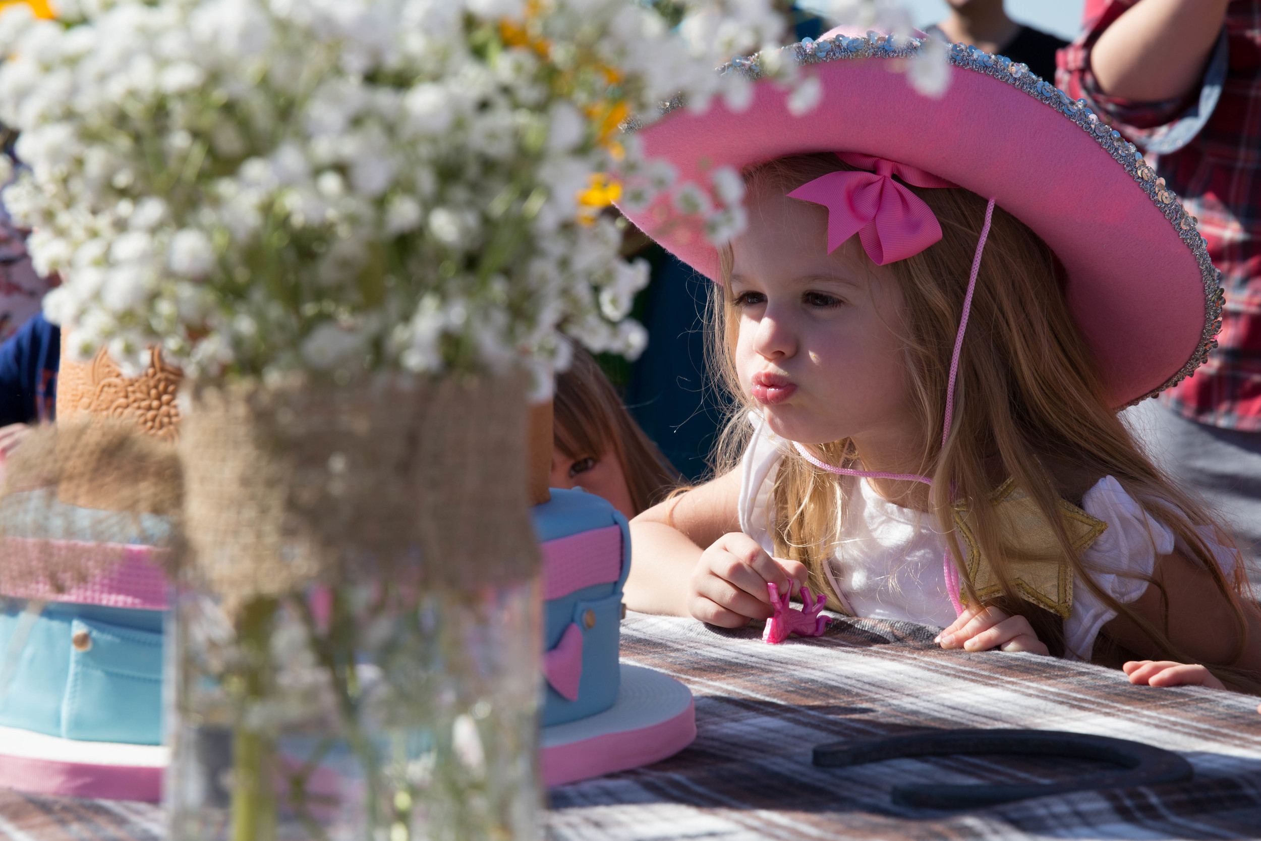 Blowing out her birthday candles! 