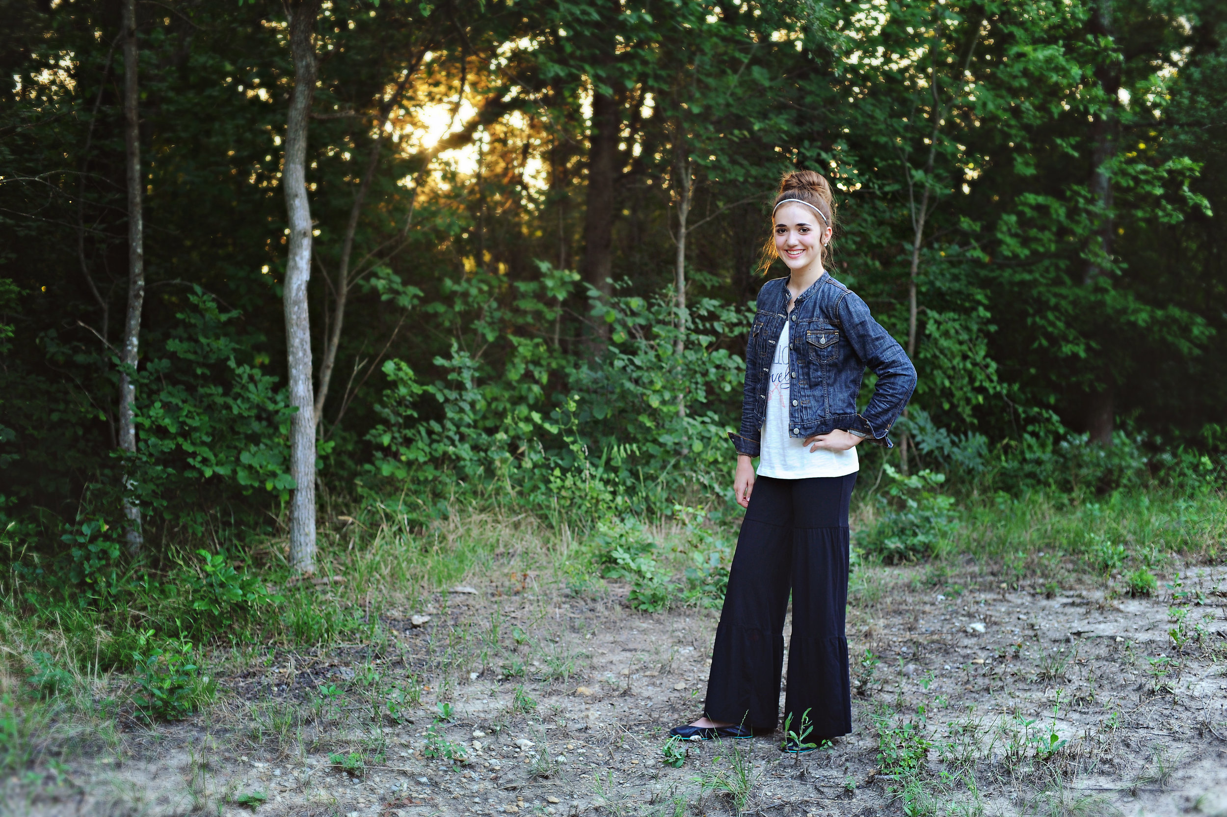 Hello Lovely Tee paired with Lovely Life Pants and denim jacket 