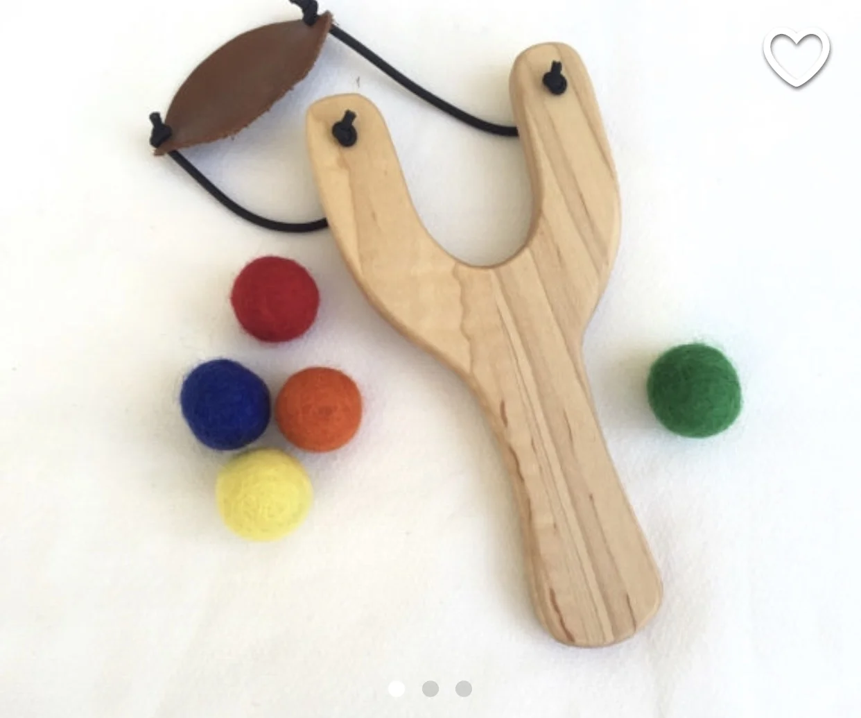 FromJennifer Wooden Slingshot and Felt Balls 