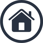 Icon of a house inside a circle