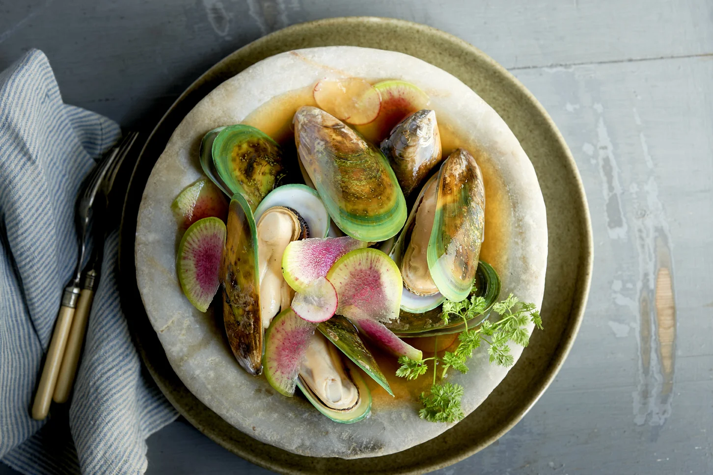 Mussels food photo styling