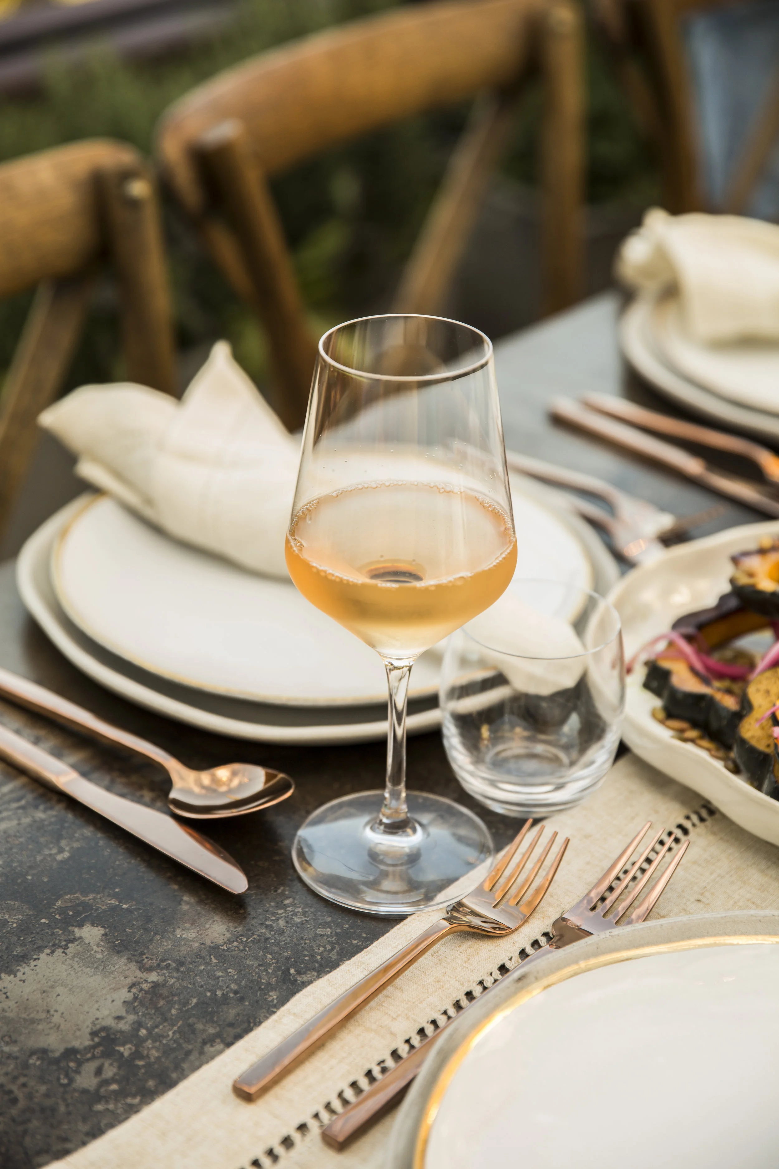 Rose wine dinner with friends