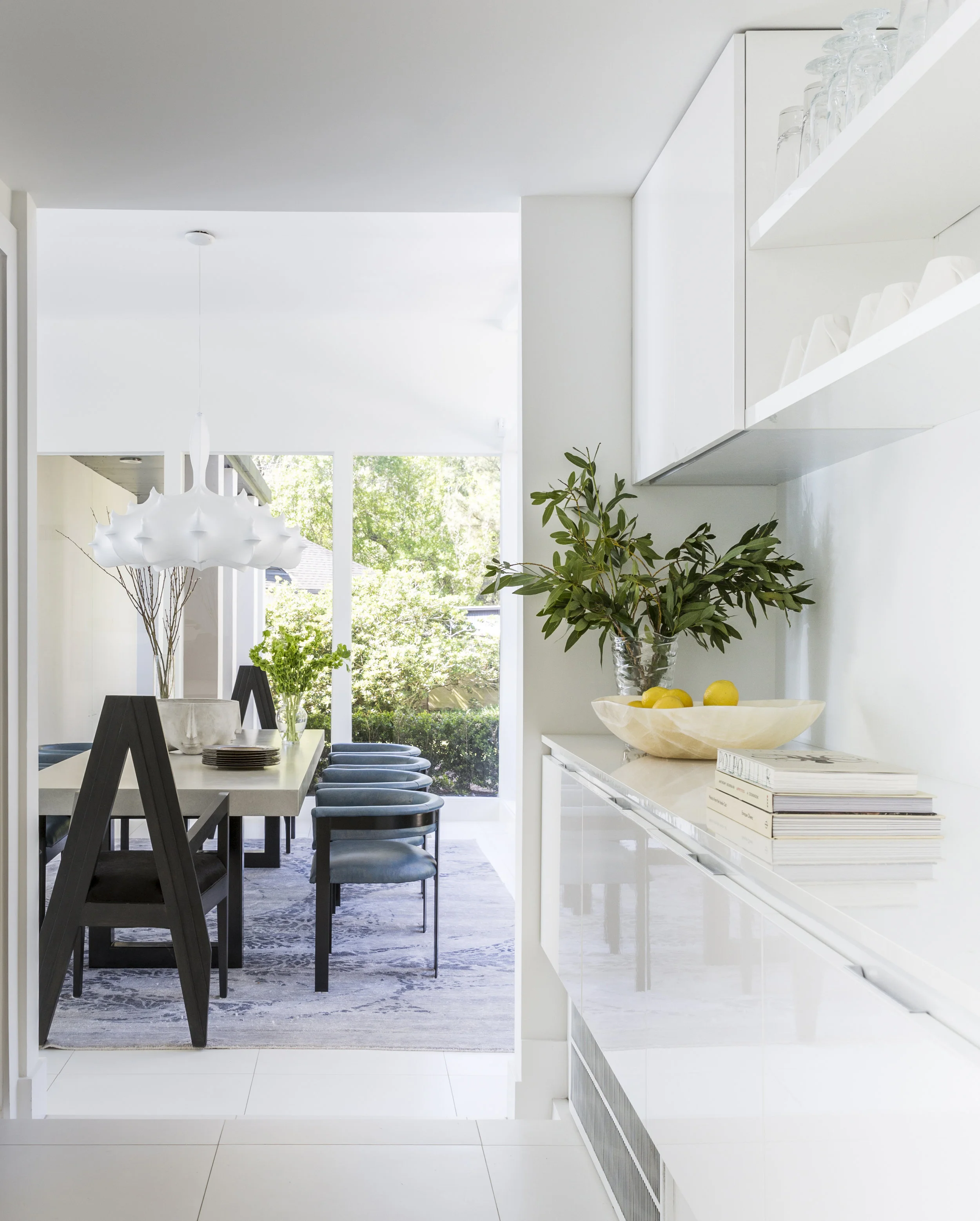 Modern kitchen and dining table