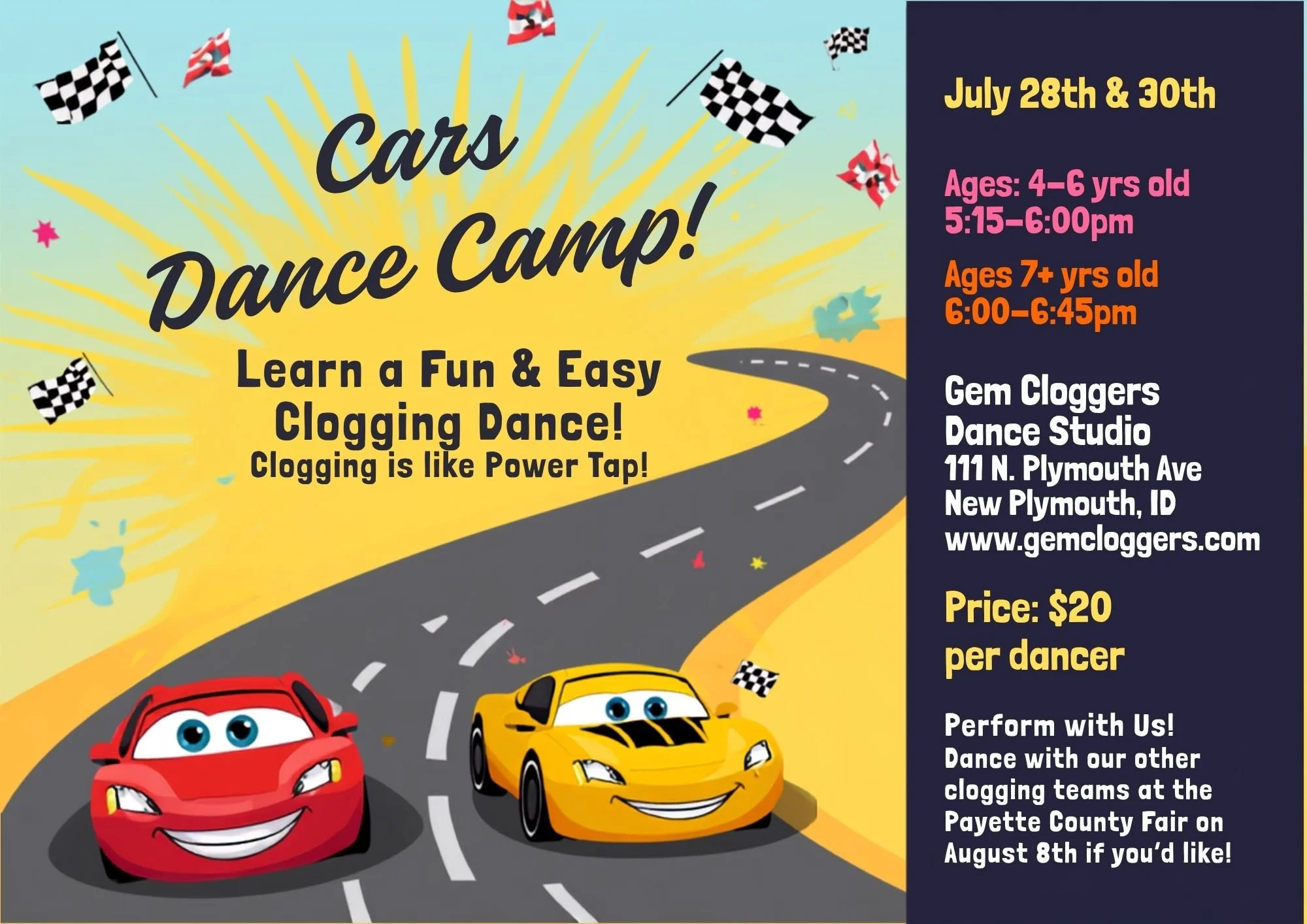 Summer Dance Camp! Cars Theme!