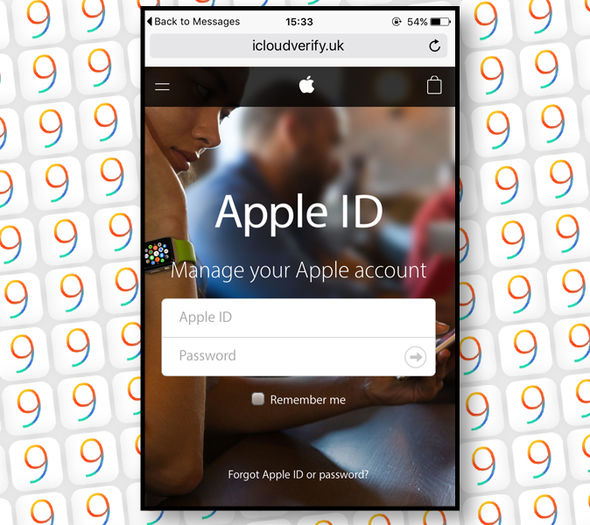 The URL in the text message takes users to a terrifyingly convincing Apple iCloud login portal