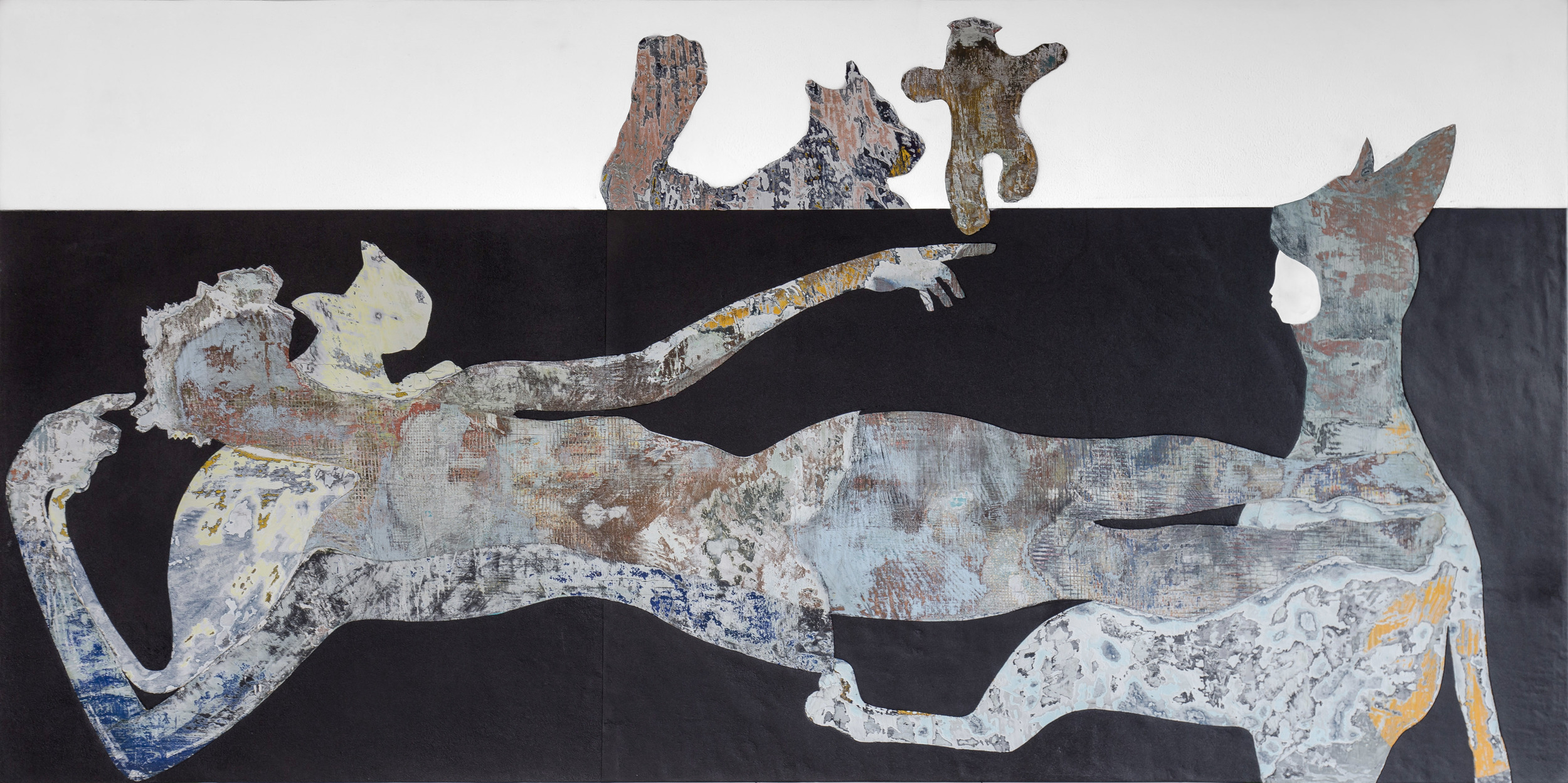  The Impossibility of Sleeping with Cats acrylic on canvas 30 x 60 inches 2015  Unavailable 