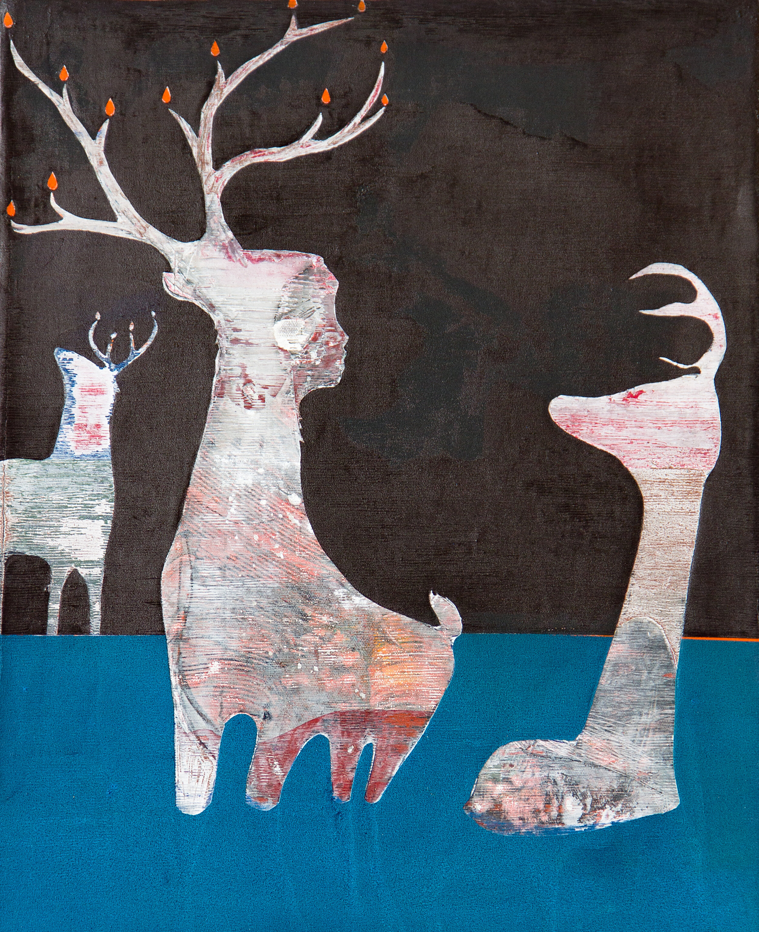  Three Deer acrylic on canvas 2015 