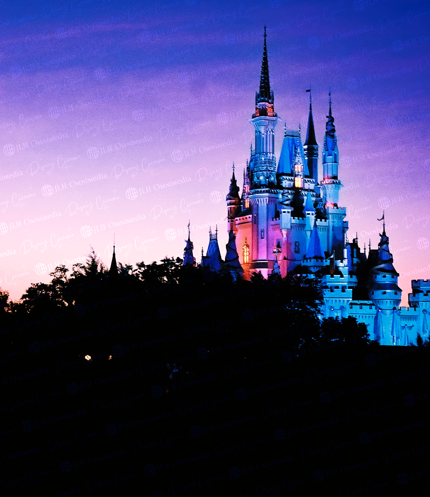  JLH enhanced photo removing the WEDway  &amp; Tinkerbell’s guidewire and shifting the sky from an almost Teal tint to Pinks &amp; Blues more befitting of the tone of the book.   