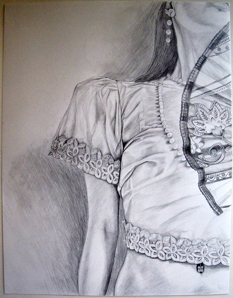   Maria Clara Alter Ego , 2010. Graphite on paper, 30" x 22"  (In Private Collection) 