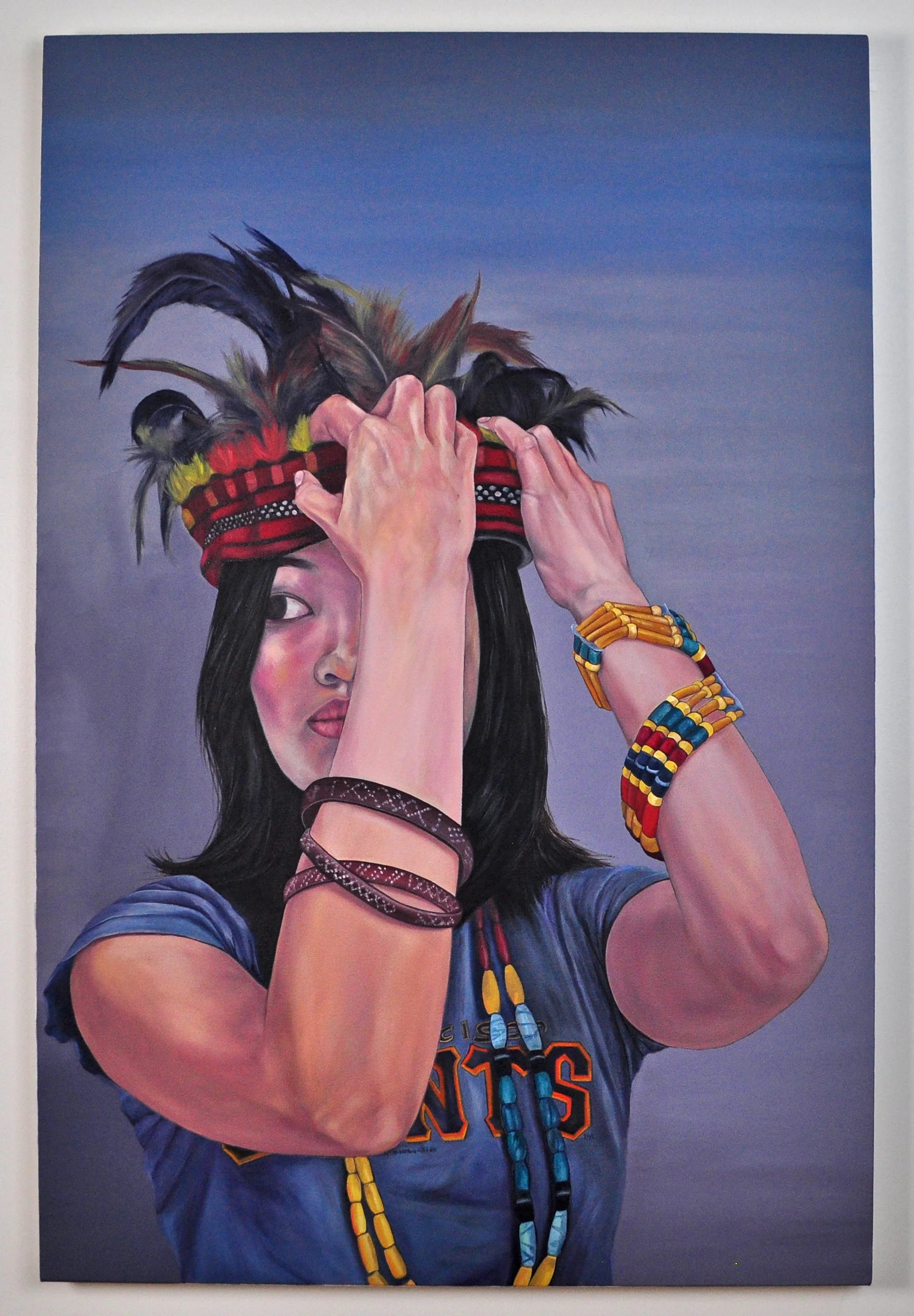 Self Fitting , 2010. Oil on canvas over panel, 48" x 32" (Photo: Ramon Pintado)