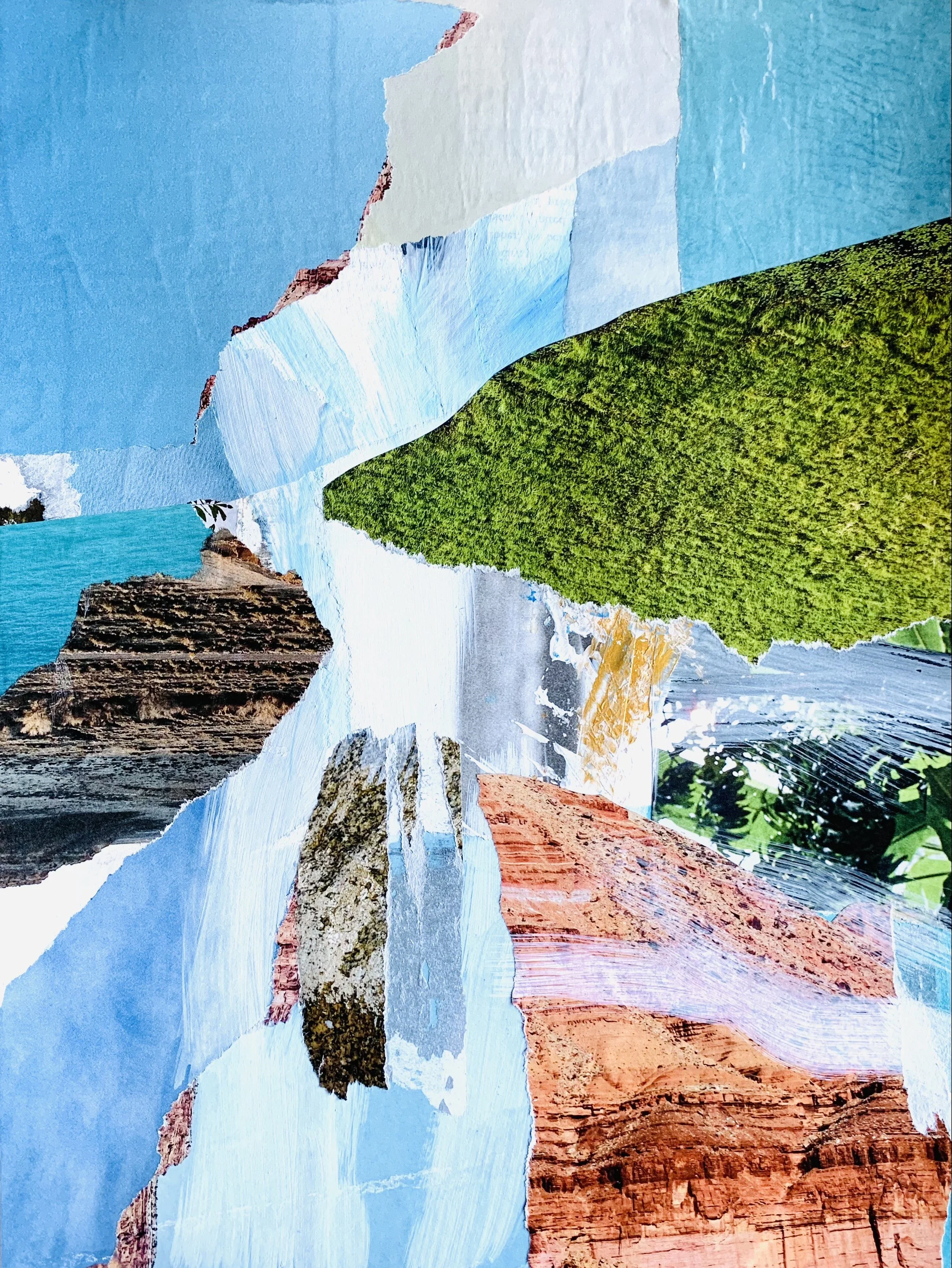   Figment , 2021. Collage with acrylic and gesso on paper, 12” x 9”  (In Private Collection) 