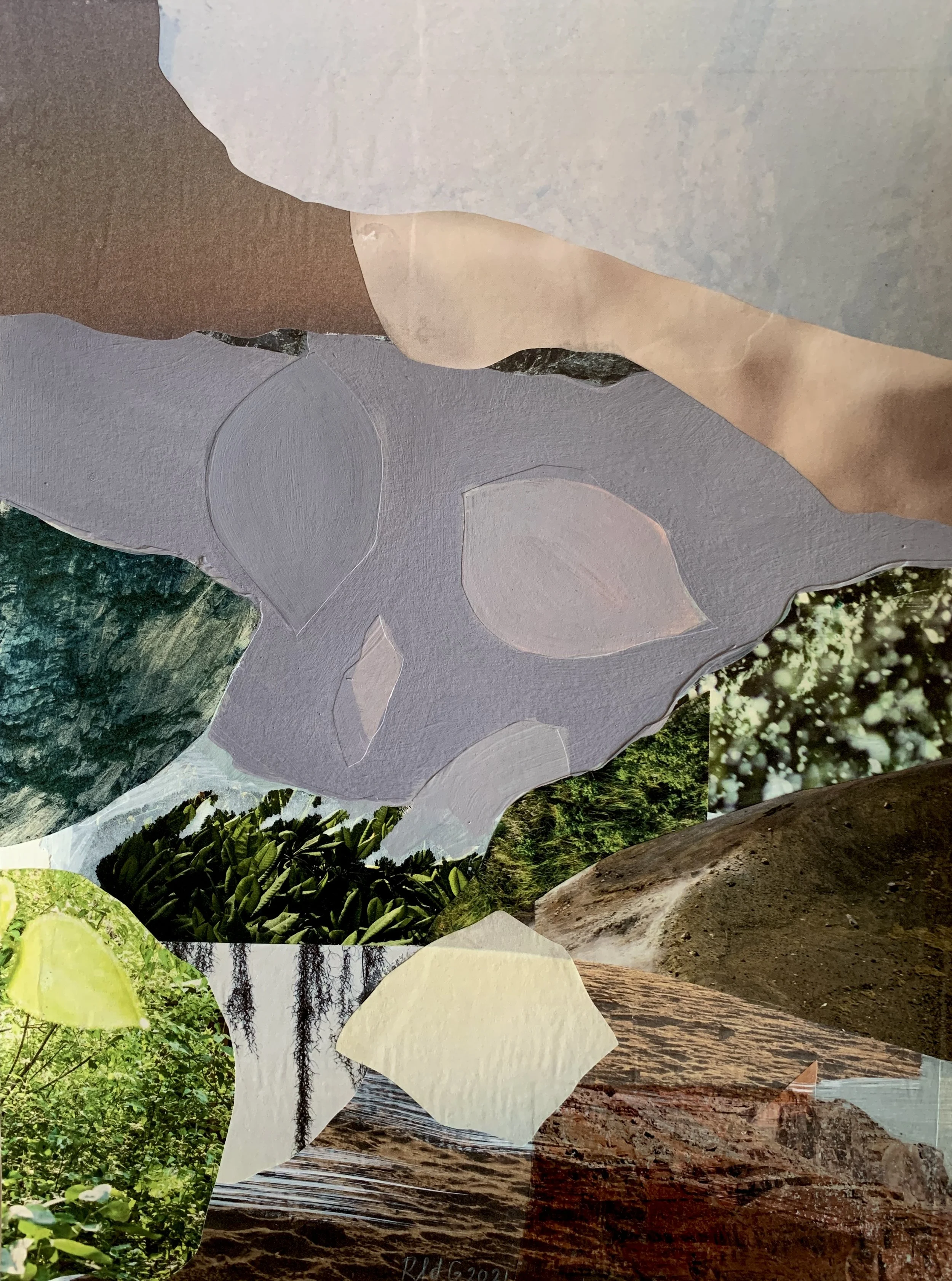   Fall , 2022. Collage with acrylic and image transfer on paper, 12” x 9”  (In Private Collection) 