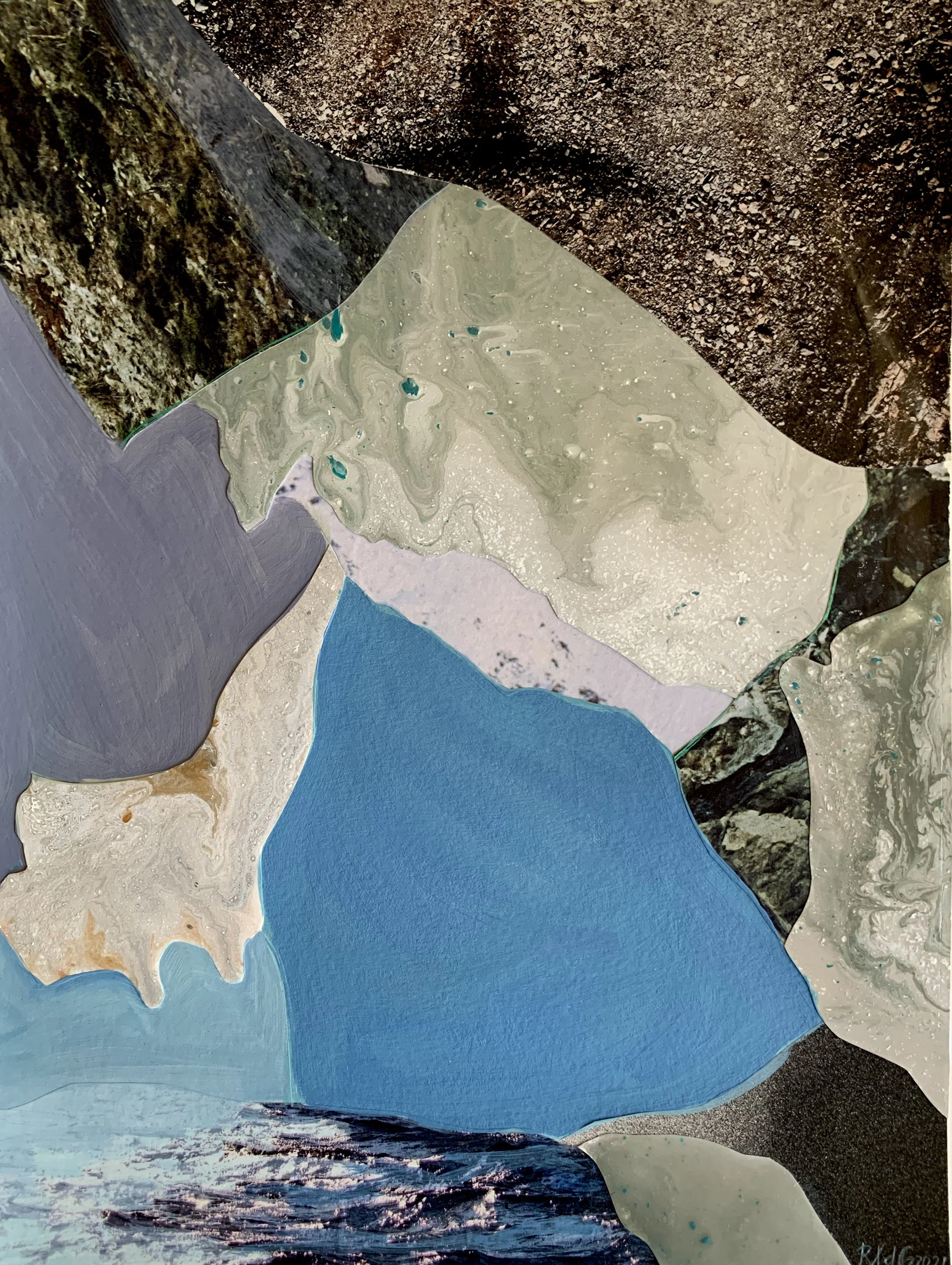   Void , 2022. Collage with acrylic and image transfer on paper, 12” x 9”  (In Private Collection) 