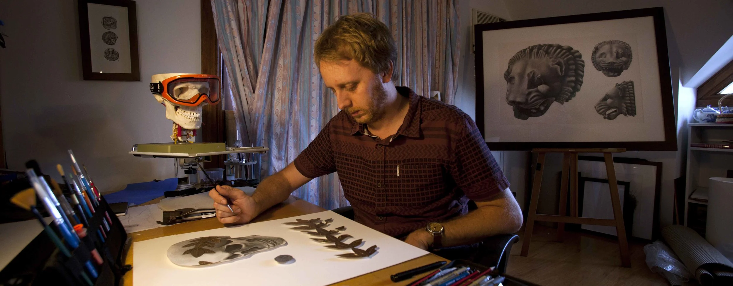 Working in my studio towards my upcoming show 'From Here To Antiquity'