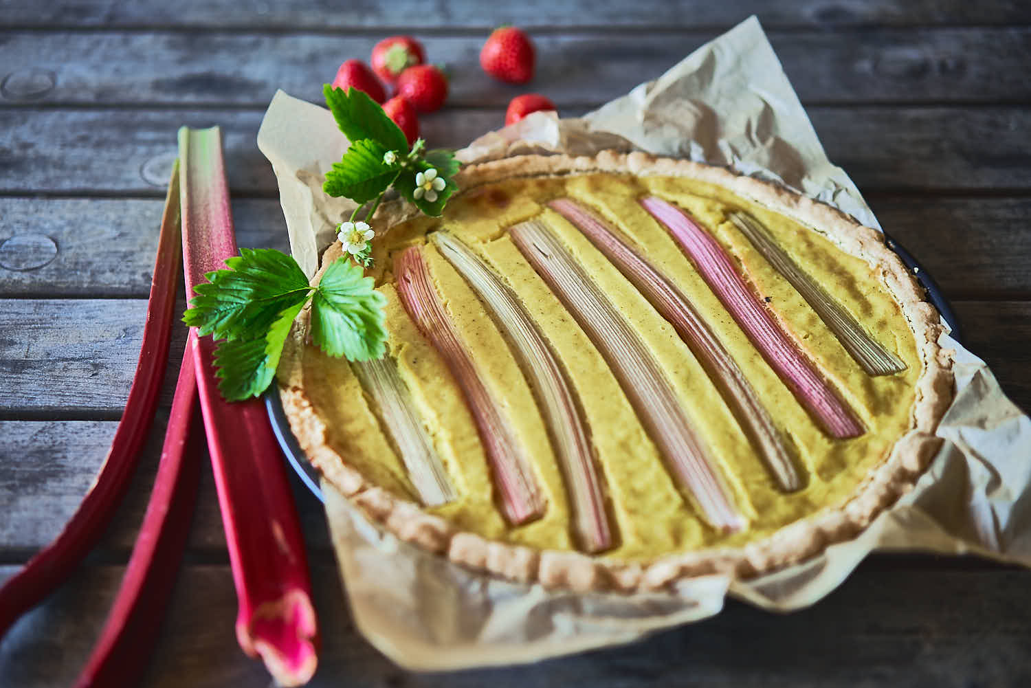 Rhabarber-Tarte mit Kompott - glutenfrei 