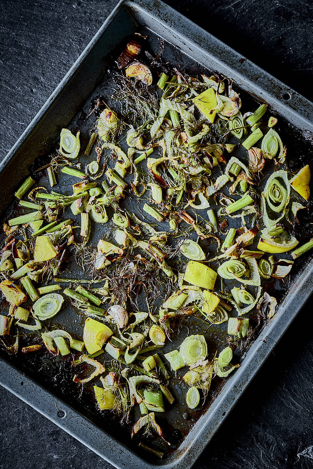 Gerösteter Fenchel mit Erbsen-Püree