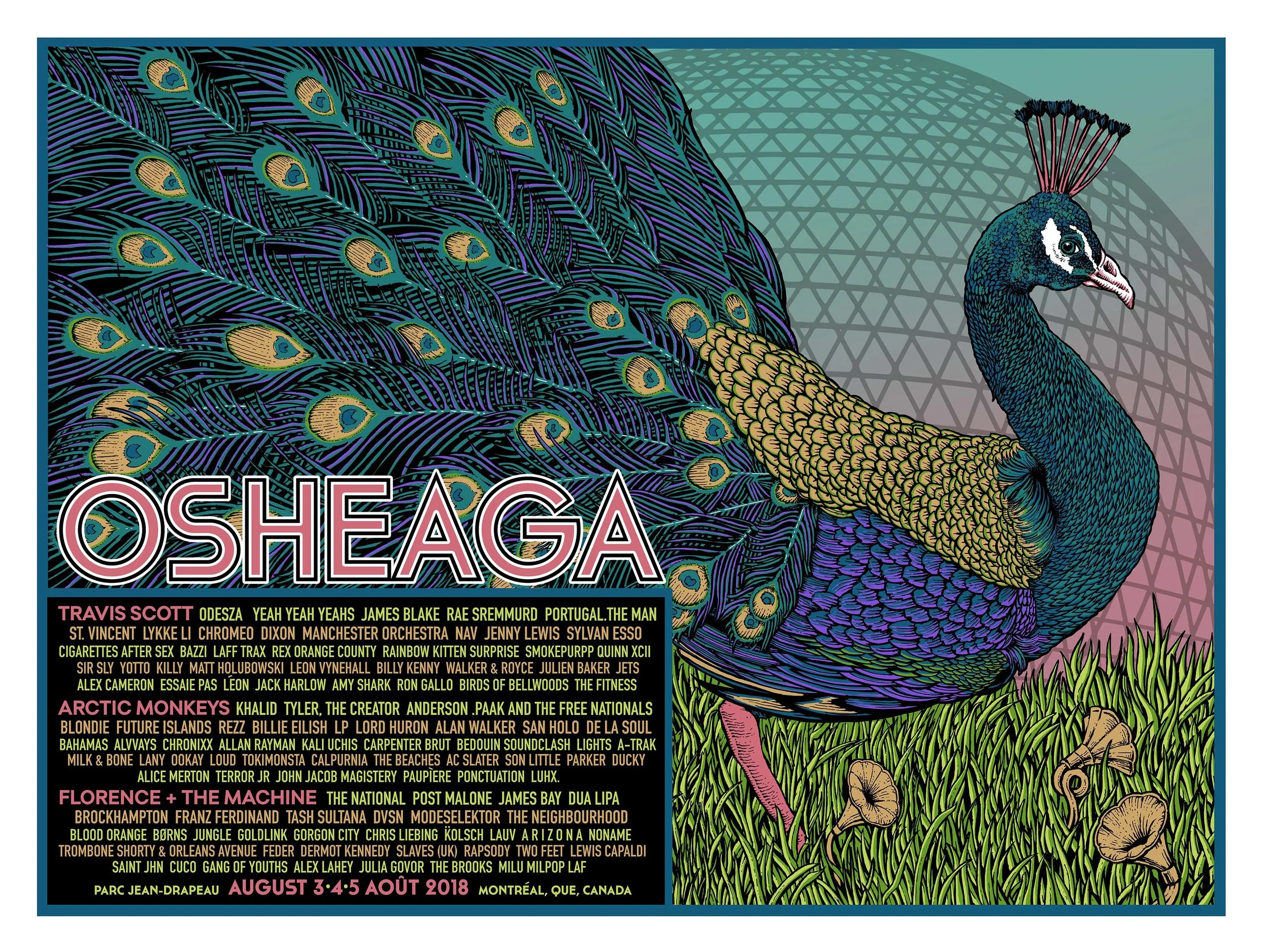 Osheaga Music and Arts Festival 2018 Poster