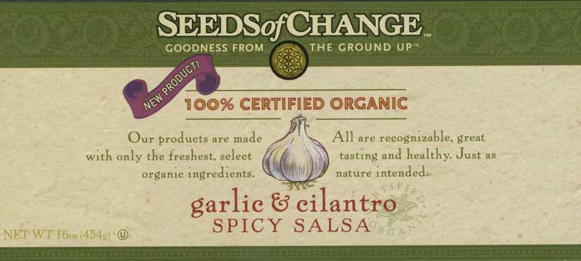 Seeds of Change salsa label