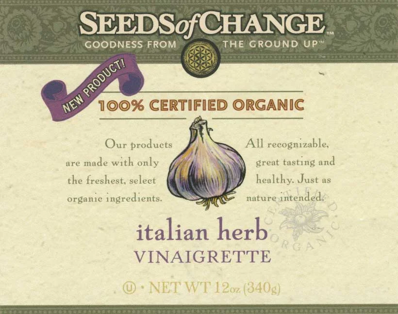 Seeds of Change vinaigrette label
