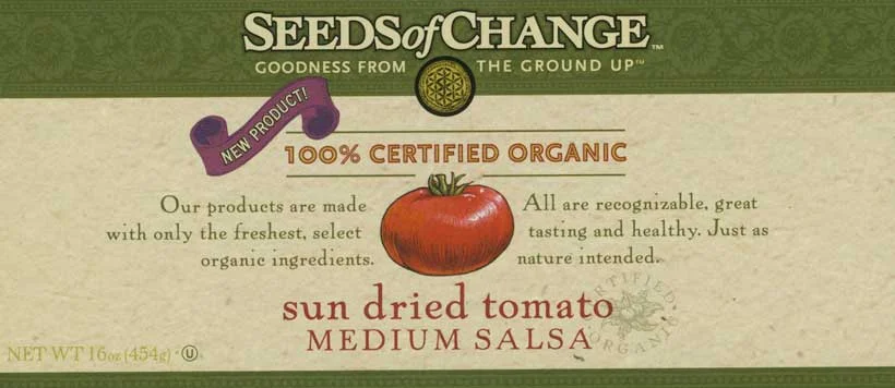 Seeds of Change salsa label