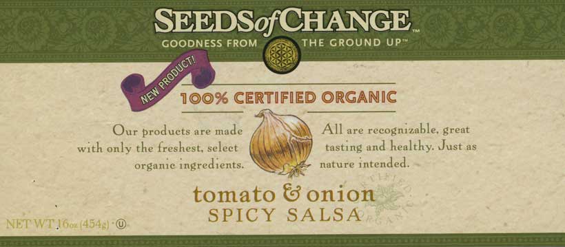 Seeds of Change salsa label
