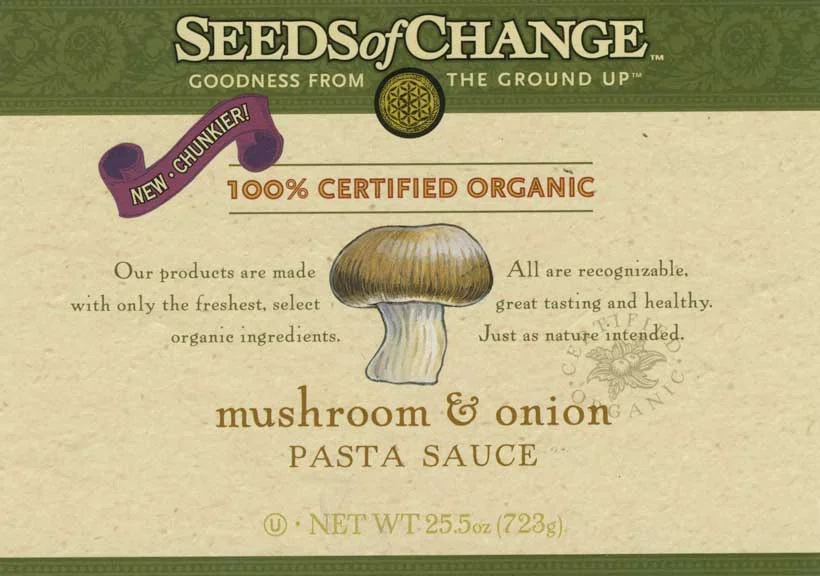 Seeds of Change pasta sauce label