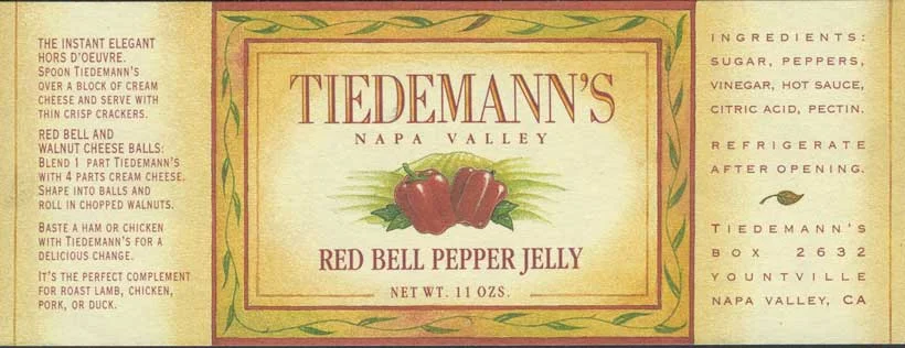 Tiedemann's Red Bell Pepper Jelly label