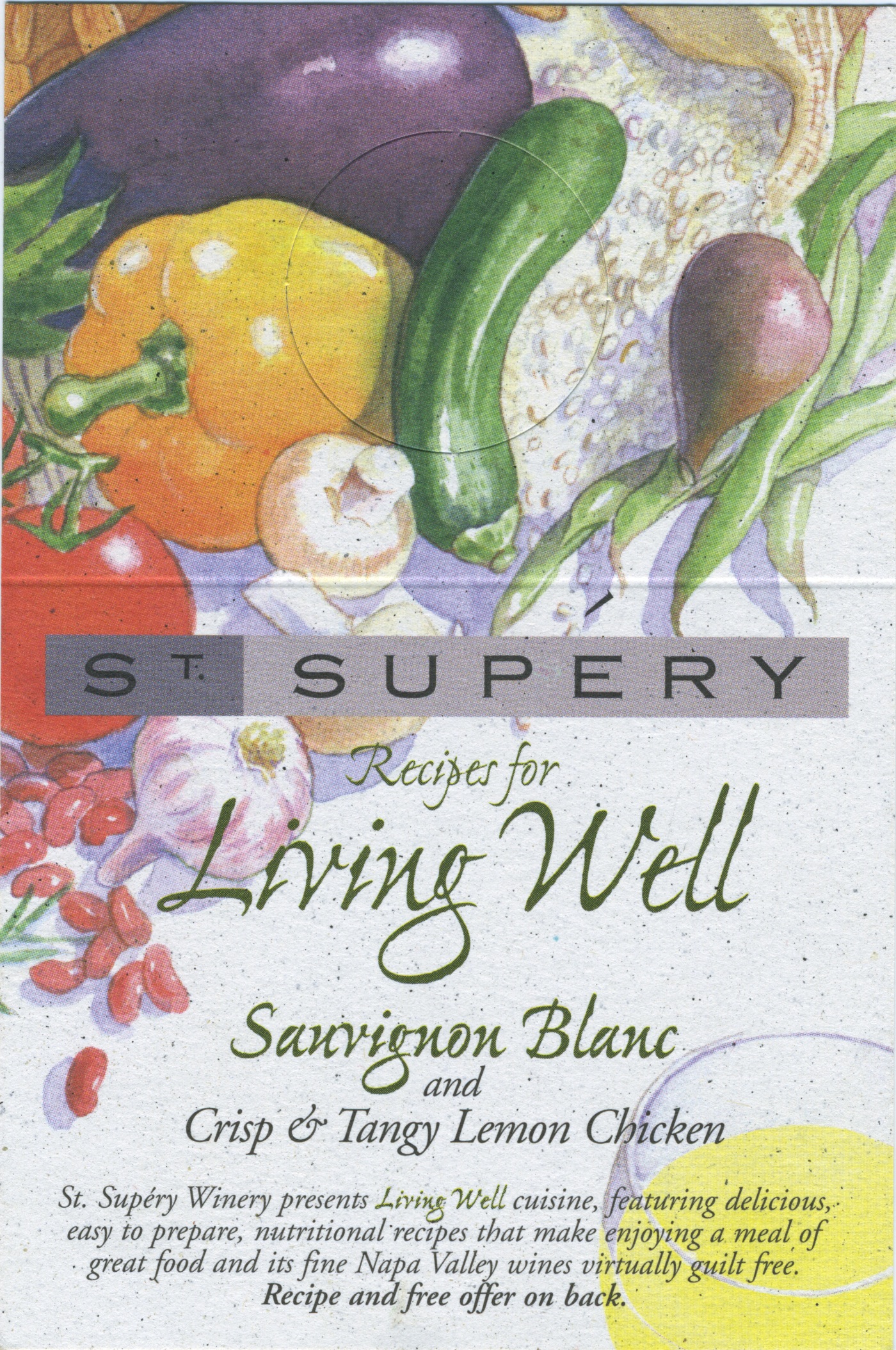 St. Supery Winery recipe card