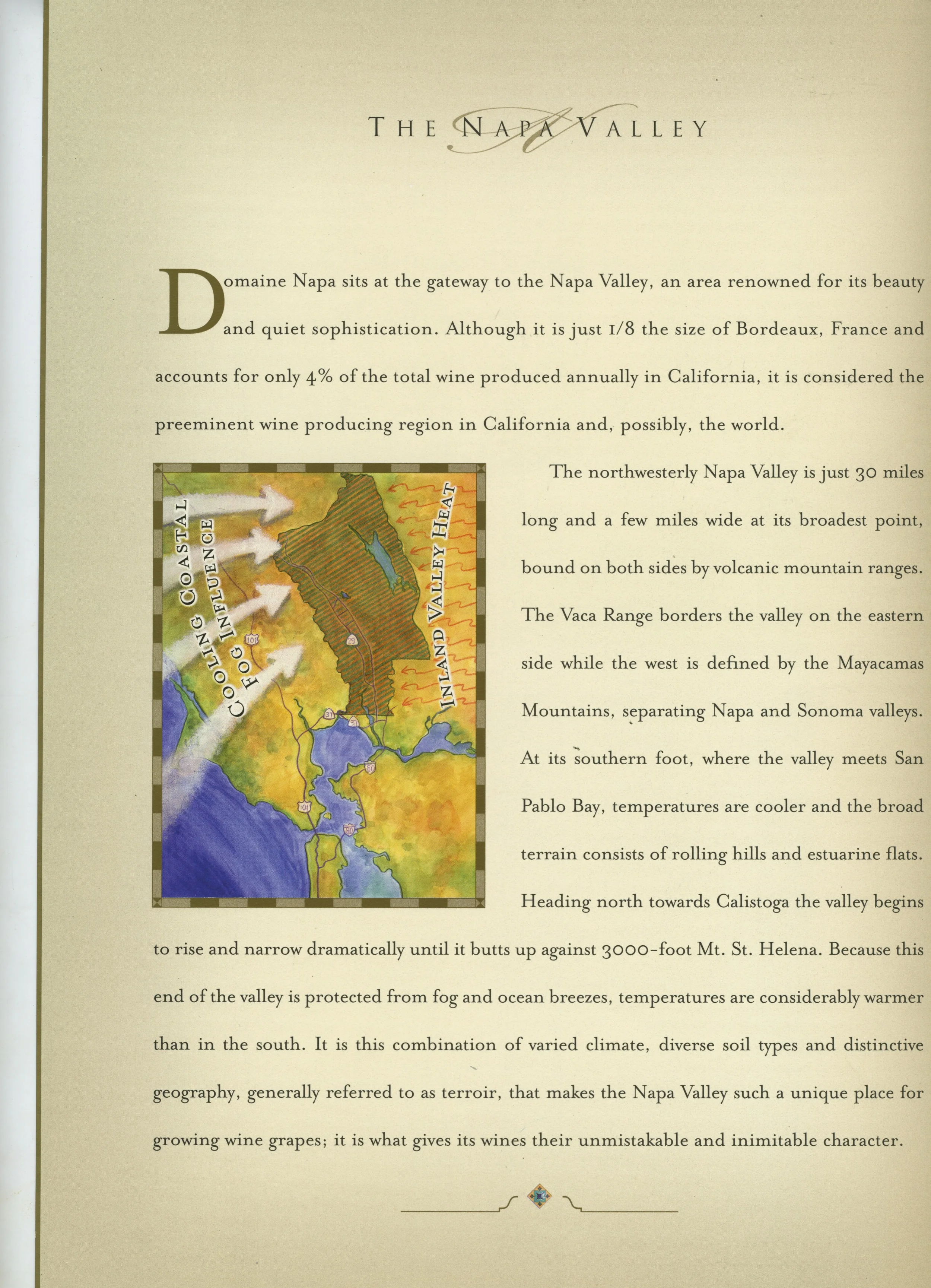 Map for Domaine Napa brochure