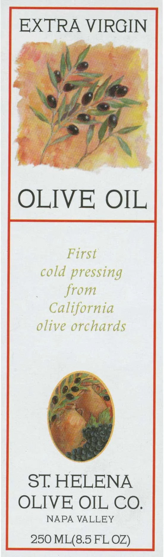 St. Helena Olive Oil Co. EVOO label