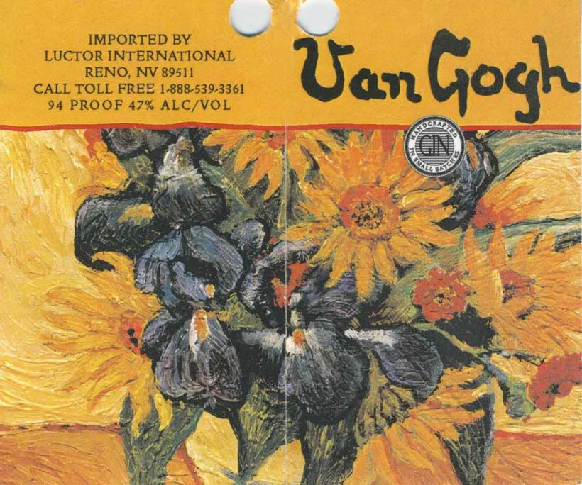 Van Gogh Gin bottle tag