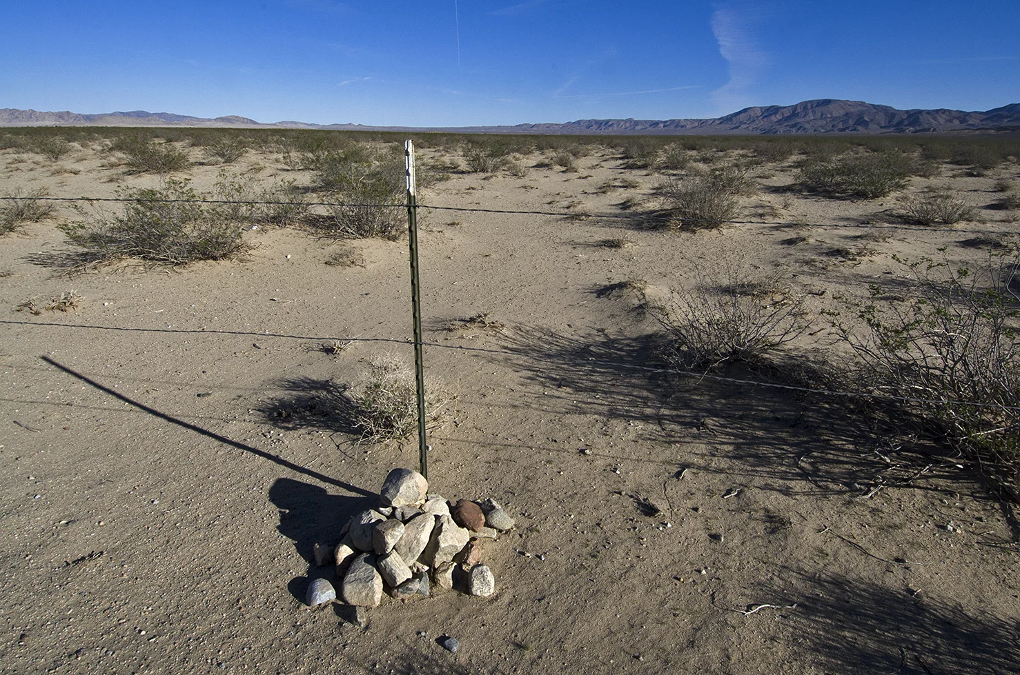 The rock pile marking a good place to stop.