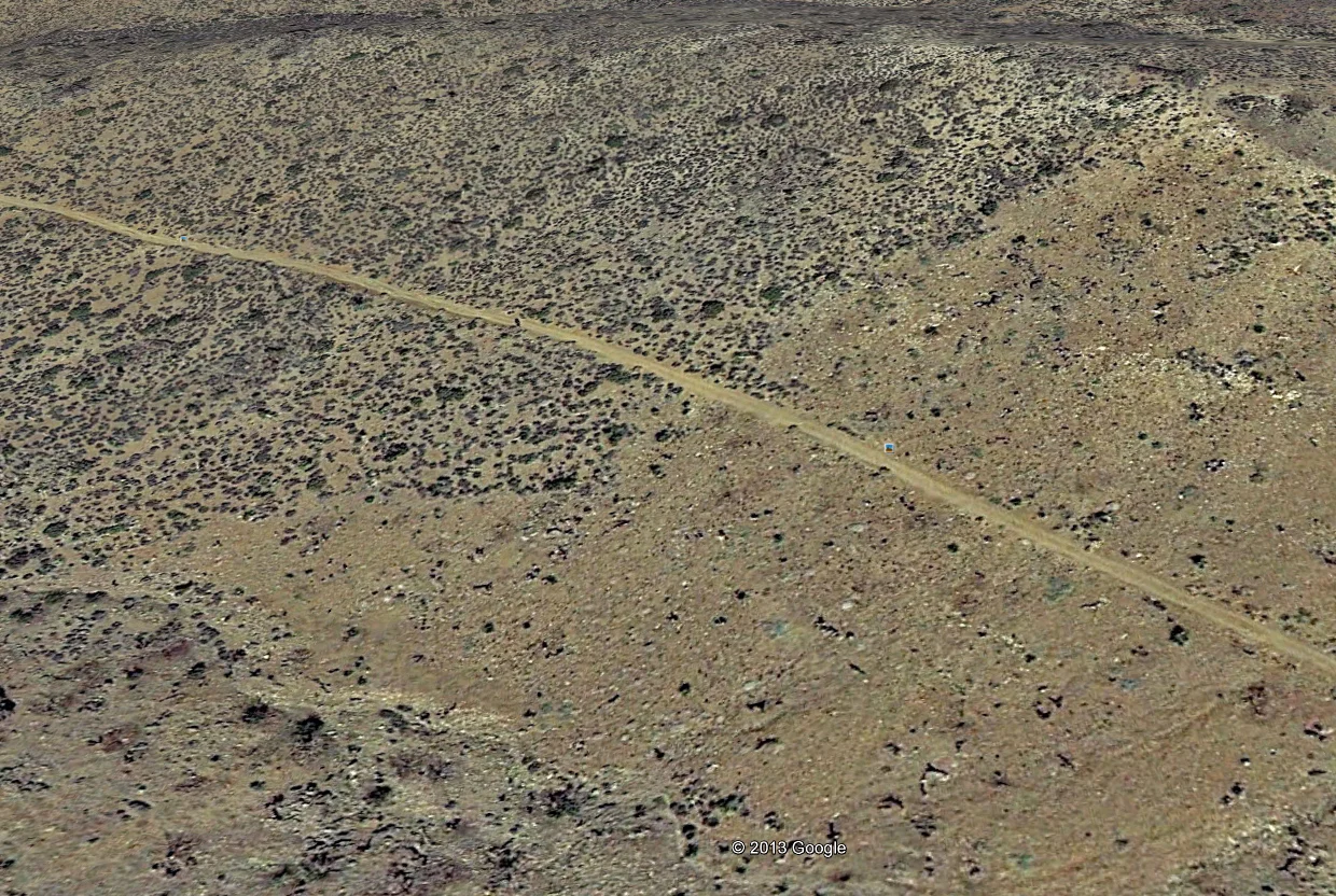 From space. It's plain to see where the fire burned and where it didn't.