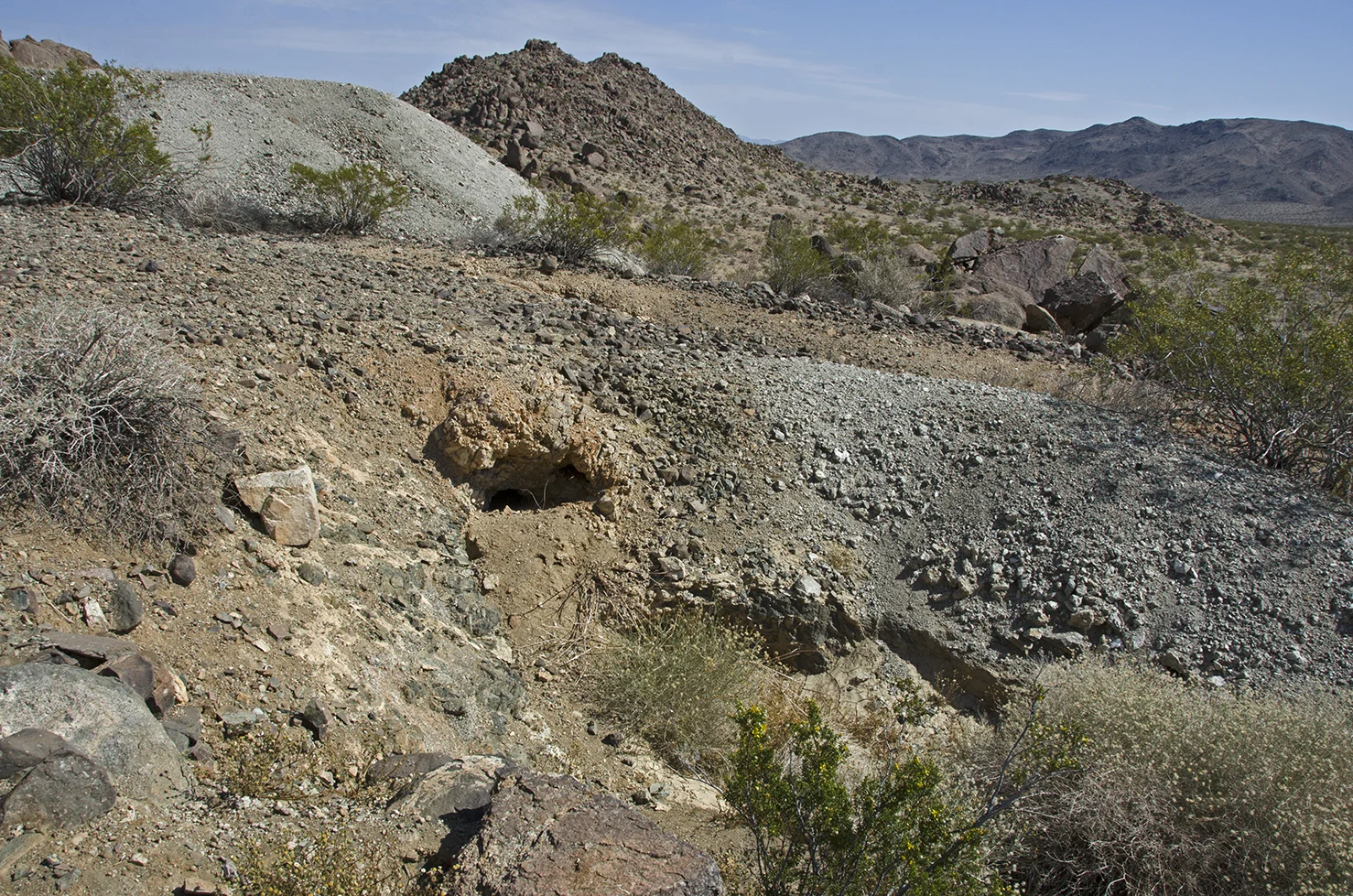 A shallow prospect along side the road.
